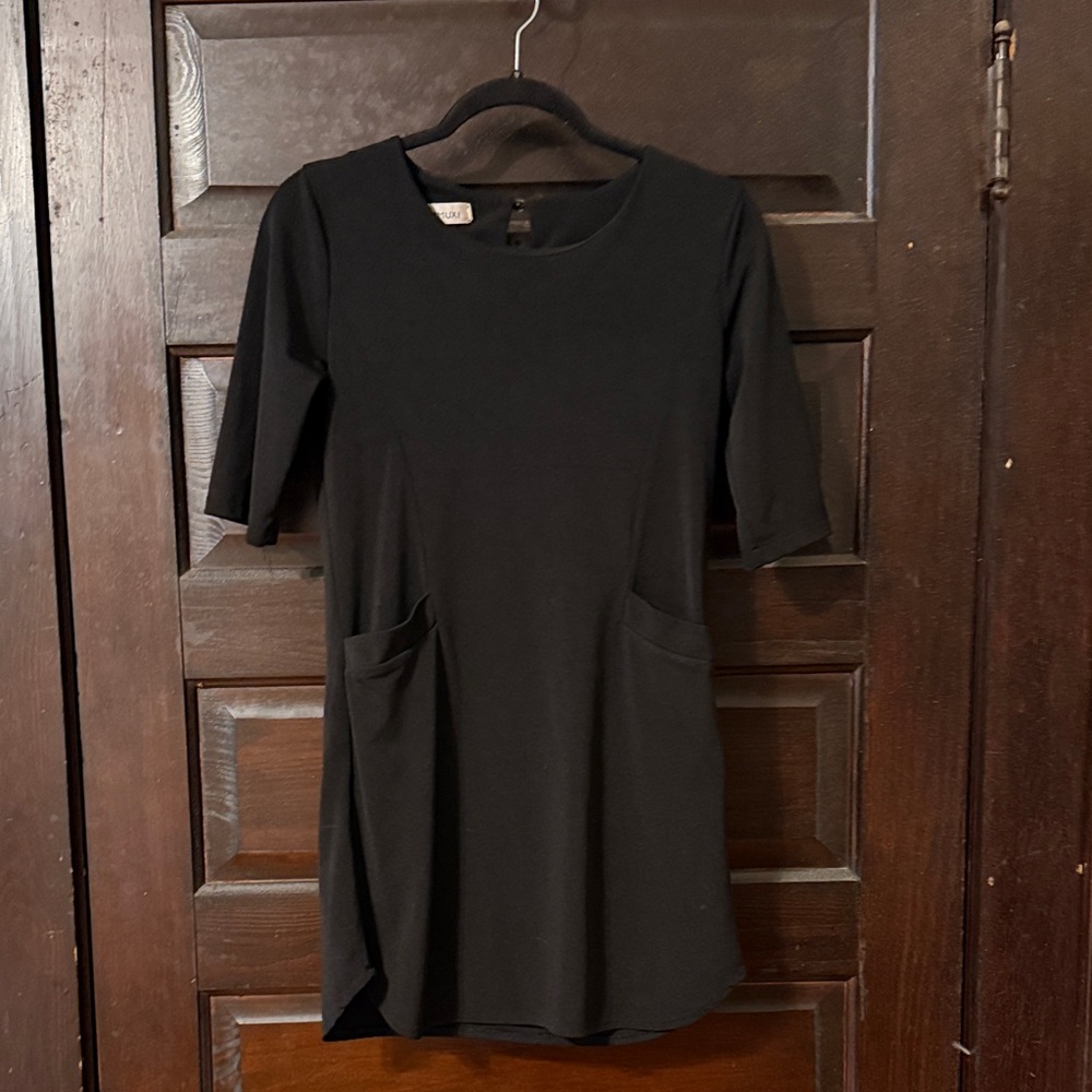 Black Tunic Dress with Pockets